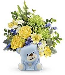 Joyful Blue Bear Bouquet from Krupp Florist, your local Belleville flower shop
